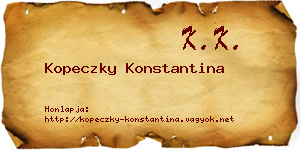 Kopeczky Konstantina névjegykártya